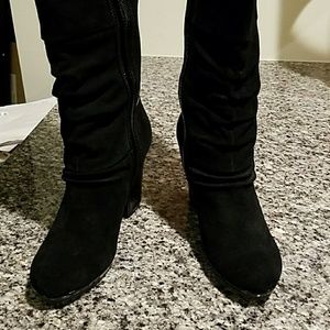 Seychelles Black Suede knee high Boots 10M